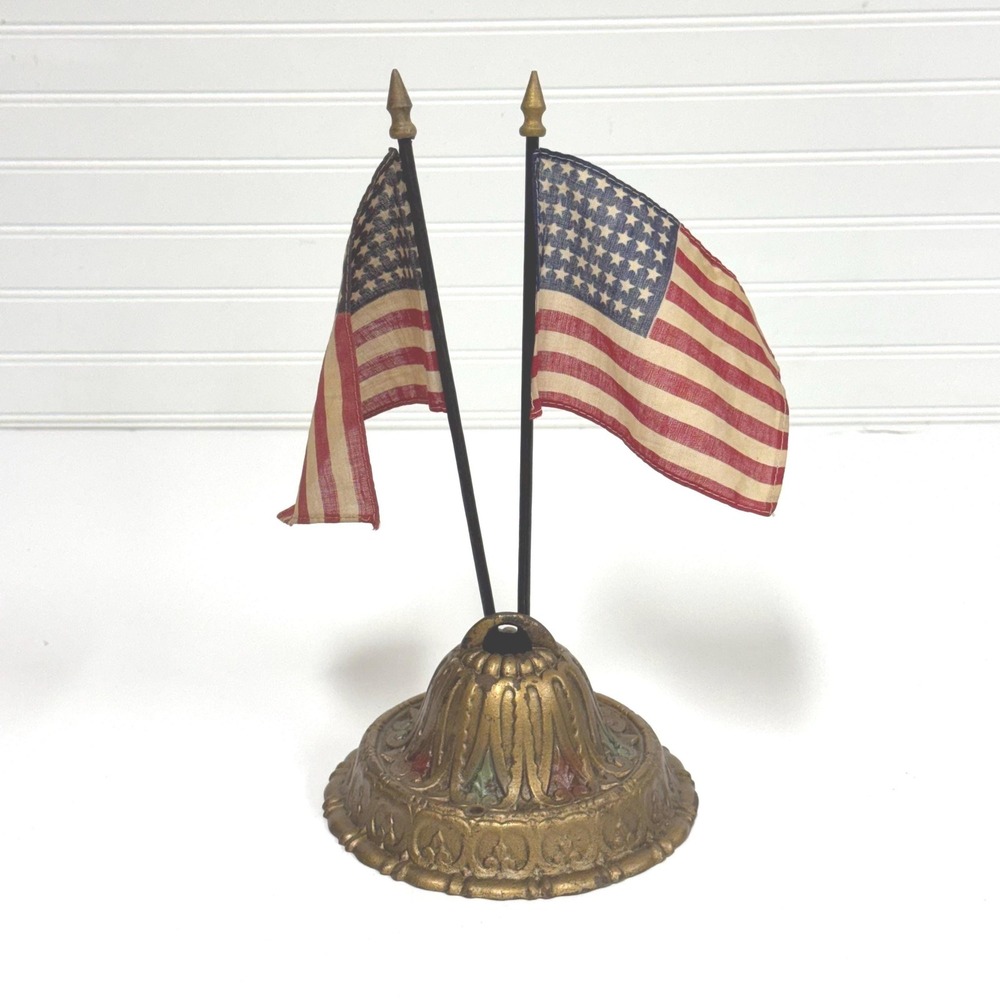 Ornate Vintage light canopy- Cast Iron Flag holder